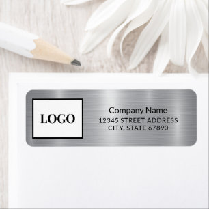 Add Your Logo Faux Silver Metal Address Label