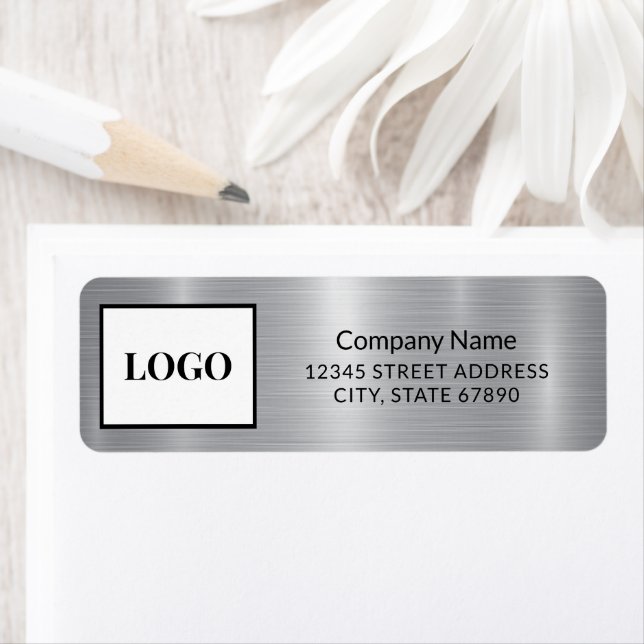Add Your Logo Faux Silver Metal Address Label (Insitu)