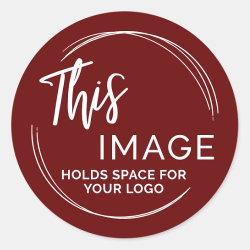 Add Your Logo for Business Promo Burgundy Red Classic Round Sticker