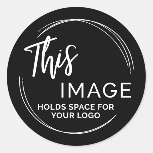 Add Your Logo for Business Promo on Black Classic Round Sticker