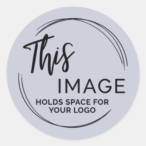 Add Your Logo for Business Promo on Dusty Blue Classic Round Sticker