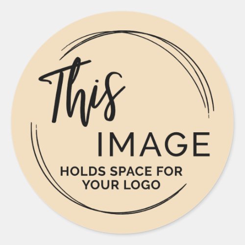 Add Your Logo for Business Promo on Neutral Sand Classic Round Sticker