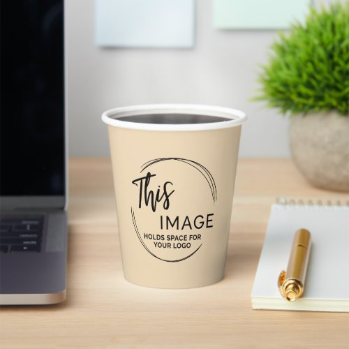 Add Your Logo for Business Promo on Neutral Sand Paper Cups