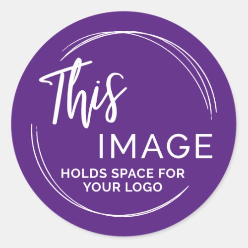 Add Your Logo for Business Promo on Purple Classic Round Sticker