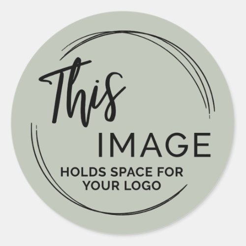 Add Your Logo for Business Promo on Sage Green Classic Round Sticker