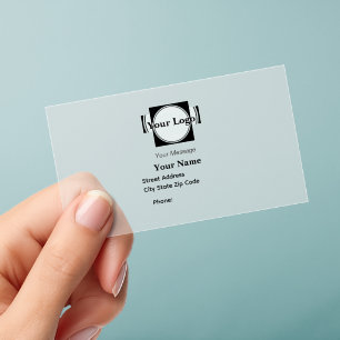 Add Your Logo Frosted Clear Business Cards