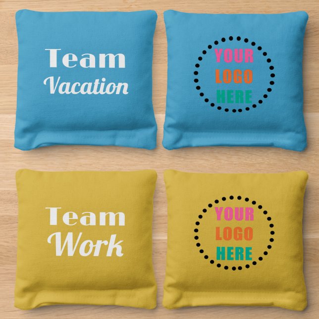 Add Your Logo Funny Company Job Teambuilding  Cornhole Bags (Wood)