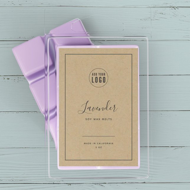 Add Your Logo Gray Border Kraft Product Label (Creator Uploaded)