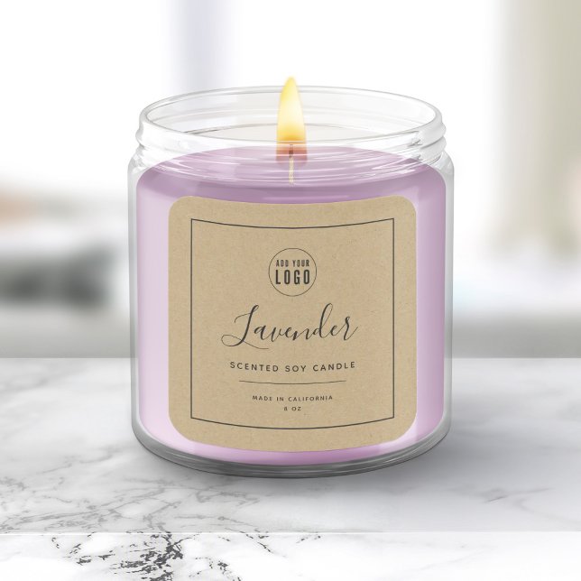 Add Your Logo Gray Border Kraft Product Label (Creator Uploaded)