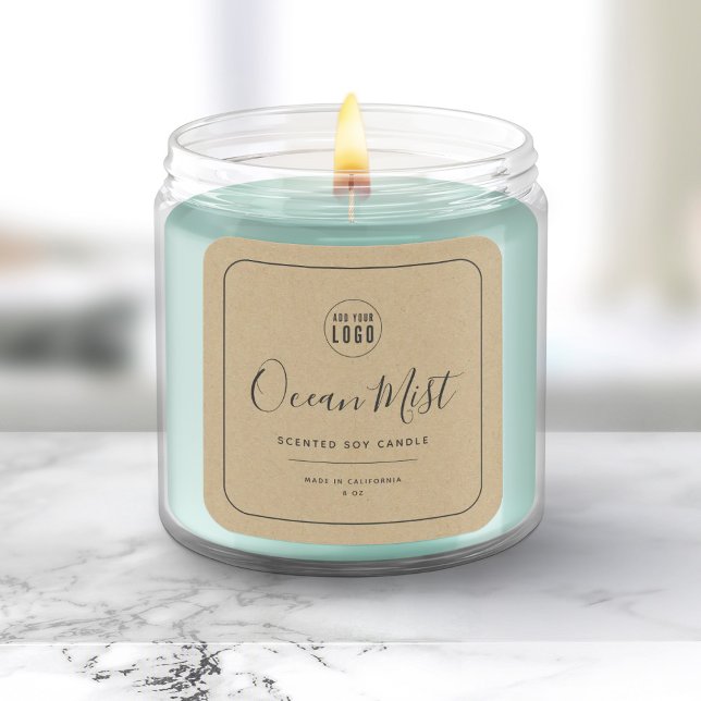 Add Your Logo Gray Border Kraft Product Label (Creator Uploaded)