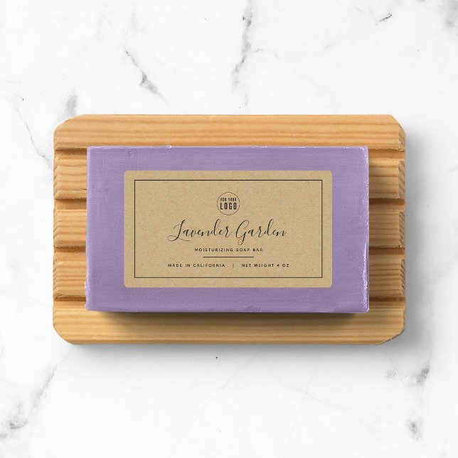 Add Your Logo Gray Border Kraft Product Labels (Creator Uploaded)