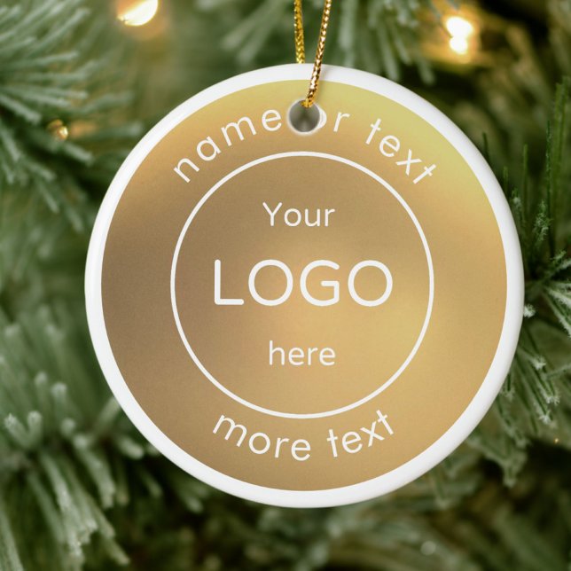Add your logo green Business Christmas Ornament (Creator Uploaded)