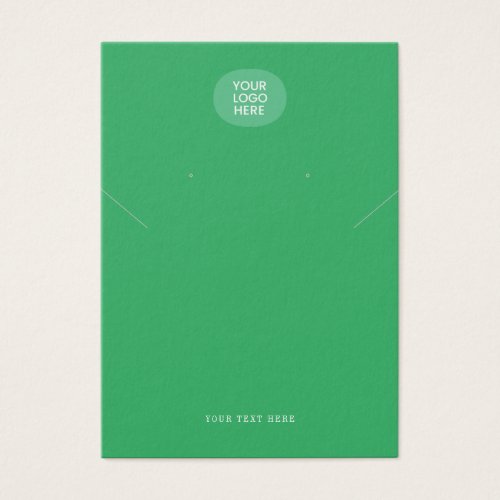 Add Your Logo Green Necklace Earring Display Card