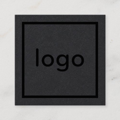 Add your logo handmade rustic black kraft paper square business card