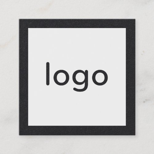 Add your logo handmade rustic black kraft paper square business card