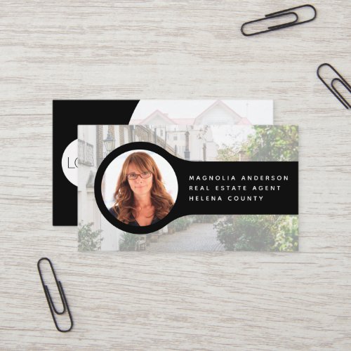 Add Your Logo Headshot Photo Real Estate Agent  Business Card
