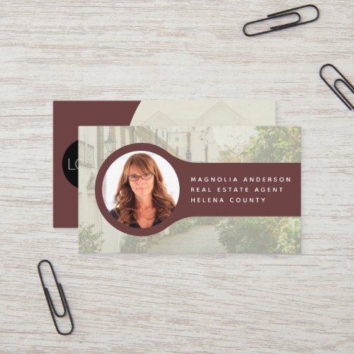 Add Your Logo Headshot Photo Real Estate Agent Business Card