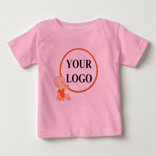 ADD YOUR LOGO HERE Baby Girl Sun Pink  Astronaut Baby T_Shirt