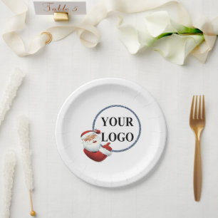 ADD YOUR LOGO HERE Baby Shower Minimalist Simple Paper Plates