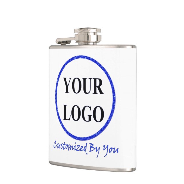 ADD YOUR LOGO HERE CUSTOM WEDDING GIFT Flask (Left)