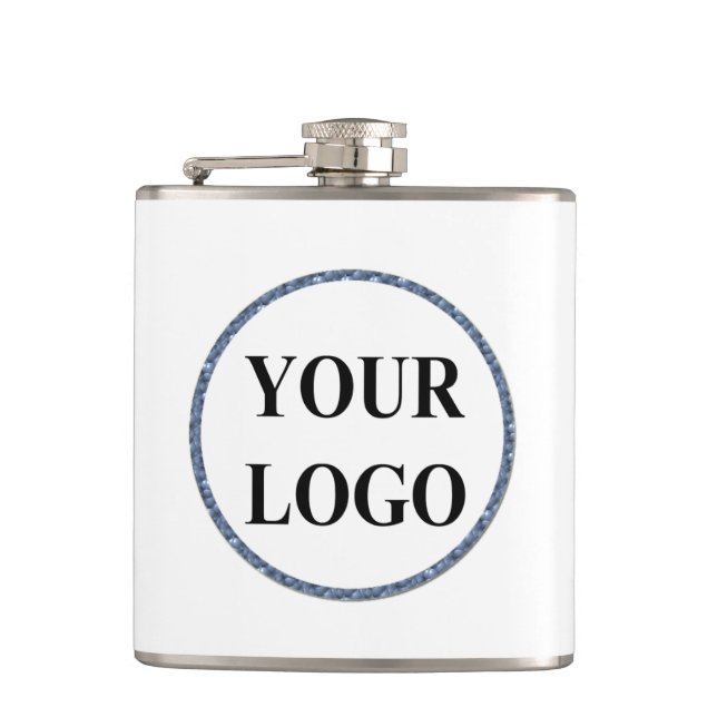ADD YOUR LOGO HERE CUSTOM WEDDING GIFT FLASK (Front)