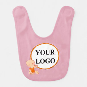 ADD YOUR LOGO HERE For Kids Baby Girl 1st Birthday Bib