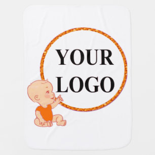 ADD YOUR LOGO HERE For Kids Baby Shower Blanket