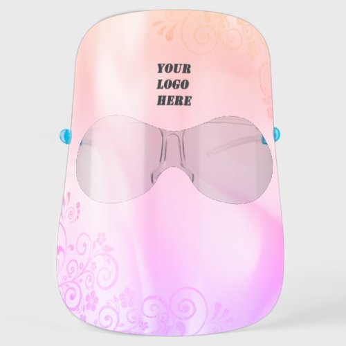 Add your logoHolographicGlitter Floral Swirls Face Shield