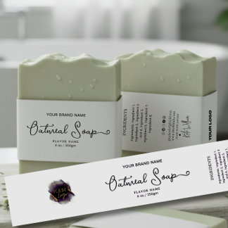 Add your logo Homemade Soap belly band label