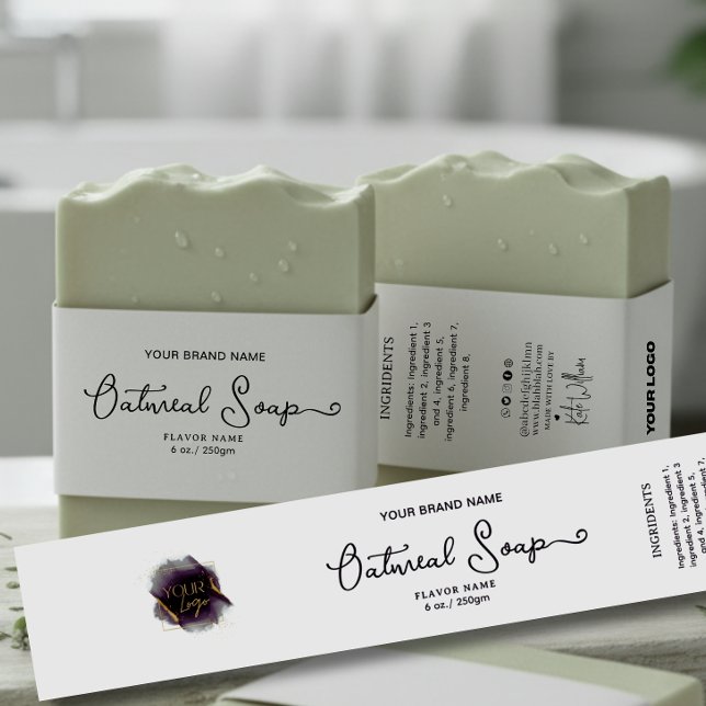 Add your logo Homemade Soap belly band label (Creator Uploaded)