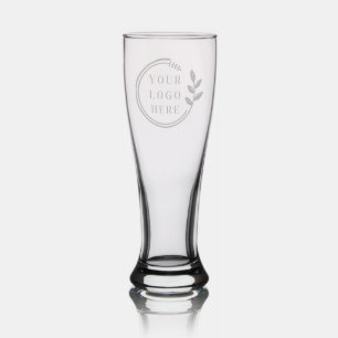 Add Your Logo Image Modern Customizable Business Pilsner Glass