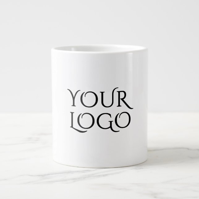 add your logo in a white giant coffee mug (Front)