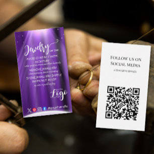 ADD YOUR LOGO jewelry CARE CARDS USA