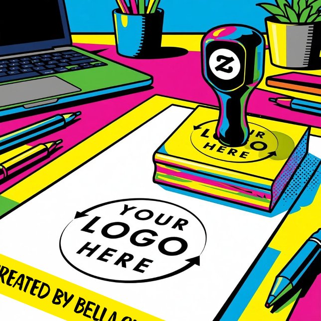 Add Your Logo | Large Custom Rubber Stamp (Custom stamps designed by Bella Gifts.)