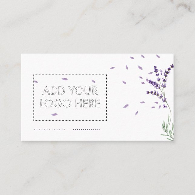 Add your logo Lavender floral Business Card (Front)
