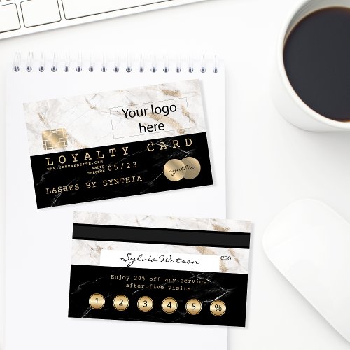 add your logo LOYALTY Credit Card Styled Marble