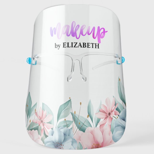 Add your logo,Makeup,Floral Face Shield (Front)