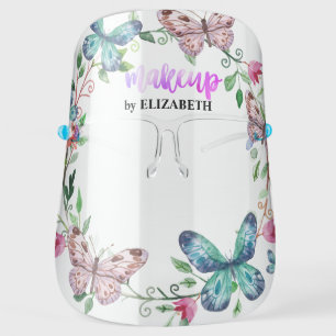Add your logo,Makeup,Flowers,Butterflies Face Shield