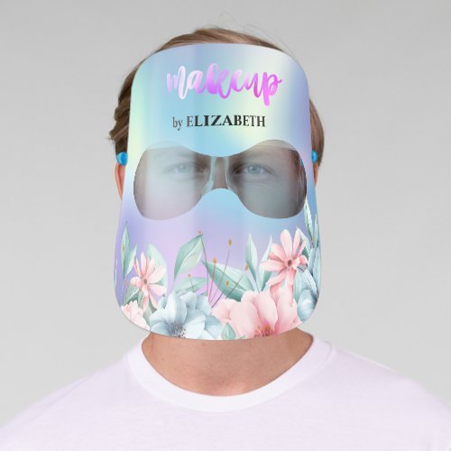 Add your logoMakeupHolographic Floral Face Shield