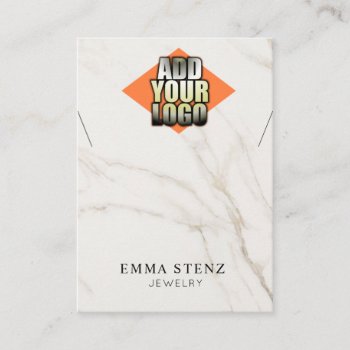 Add Your Logo Marble Necklace Jewelry Display Card by riverme at Zazzle