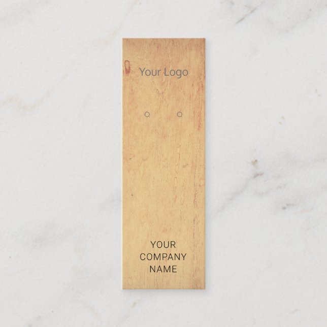 Add Your Logo Mini Wood Earring Display Card (Front)