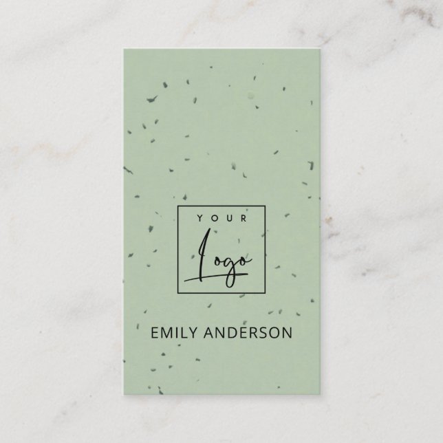 ADD YOUR LOGO MINIMAL BLUE GREEN CERAMIC TEXTURE BUSINESS CARD (Front)