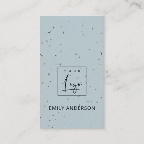 ADD YOUR LOGO MINIMAL BLUE GREY CERAMIC TEXTURE BUSINESS CARD