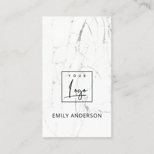 ADD YOUR LOGO MINIMAL MARBLE TEXTURE PROFESSIONAL BUSINESS CARD