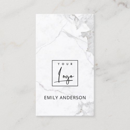 ADD YOUR LOGO MINIMAL MARBLE TEXTURE PROFESSIONAL BUSINESS CARD