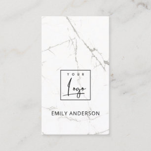 ADD YOUR LOGO MINIMAL MARBLE TEXTURE PROFESSIONAL BUSINESS CARD