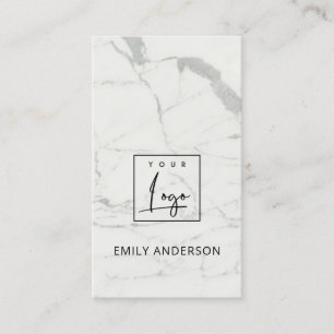 ADD YOUR LOGO MINIMAL MARBLE TEXTURE PROFESSIONAL BUSINESS CARD