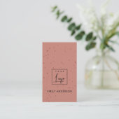 ADD YOUR LOGO MINIMAL TERRACOTTA CERAMIC TEXTURE BUSINESS CARD (Standing Front)