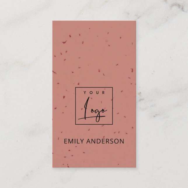 ADD YOUR LOGO MINIMAL TERRACOTTA CERAMIC TEXTURE BUSINESS CARD (Front)