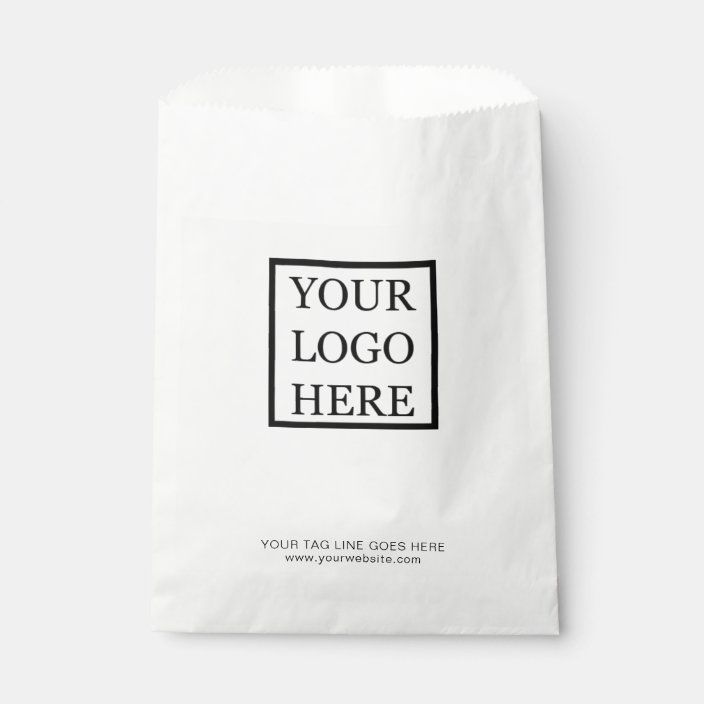 Add Your Logo Minimalist Black and White Business Favor Bag | Zazzle.com